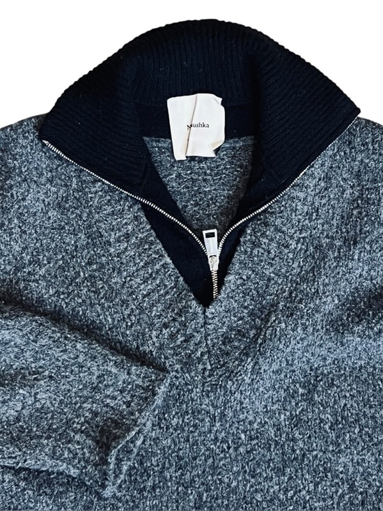 Nanushka Women’s Sz XS Gray Contrast Brushed Merino Wool Pullover Sweater - Picture 3 of 13